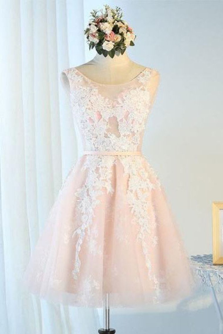 New Arrival Homecoming Dresses A Line Scoop Tulle With Applique