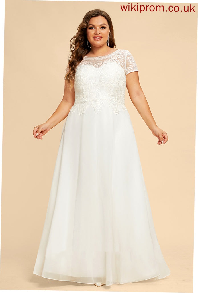 Wedding Dresses Chiffon With Dress Neck Wedding Scoop Floor-Length Sequins Lace Lilliana