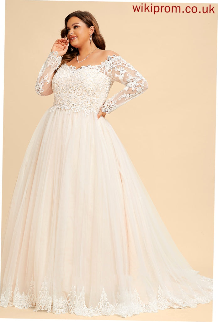 Dress Chapel Train Philippa Off-the-Shoulder Lace Tulle Ball-Gown/Princess Wedding Wedding Dresses