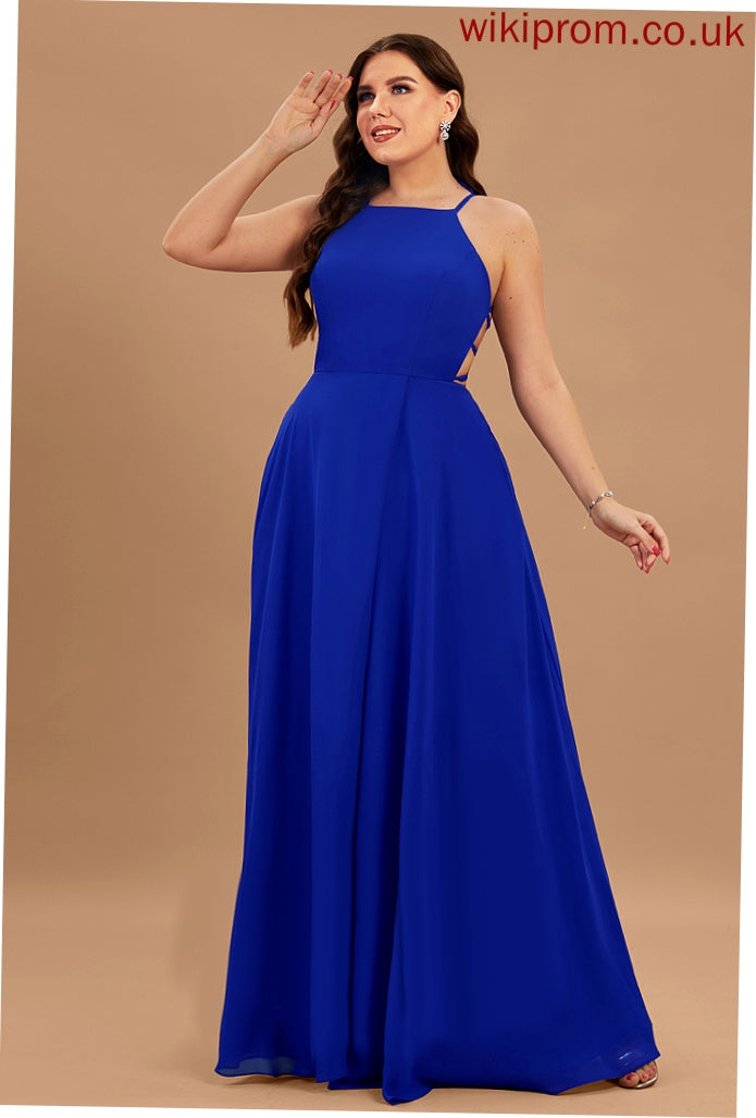 Chiffon Scoop Helga A-Line Prom Dresses Floor-Length