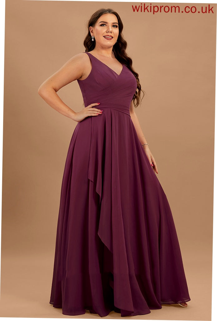 V-neck A-Line Neckline Floor-Length Length Fabric SplitFront Silhouette Embellishment Cara Floor Length Natural Waist Bridesmaid Dresses