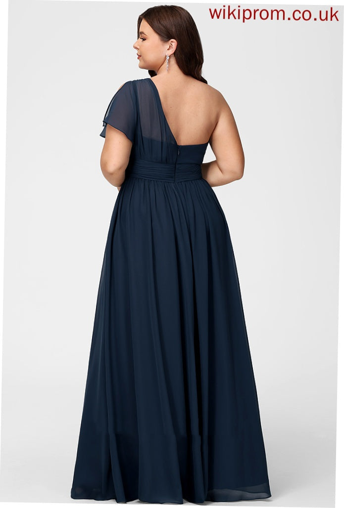 A-Line Embellishment Fabric Floor-Length Neckline Length One-Shoulder Ruffle Silhouette Nia Bridesmaid Dresses