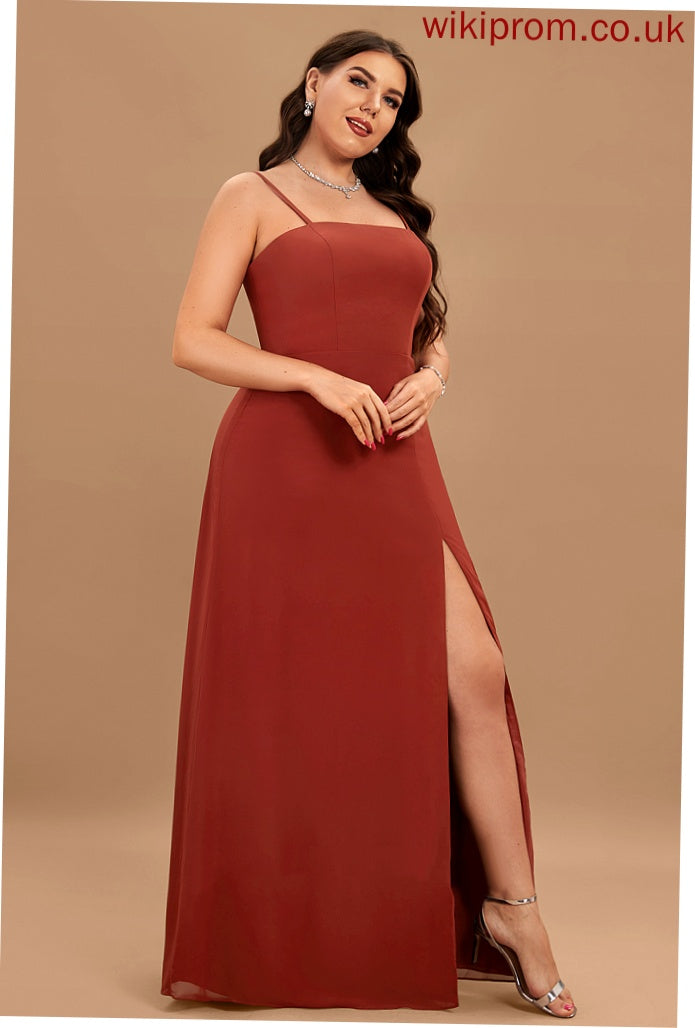 Silhouette Fabric SplitFront Embellishment Floor-Length Neckline SquareNeckline Sheath/Column Length Chaya Floor Length A-Line/Princess Bridesmaid Dresses