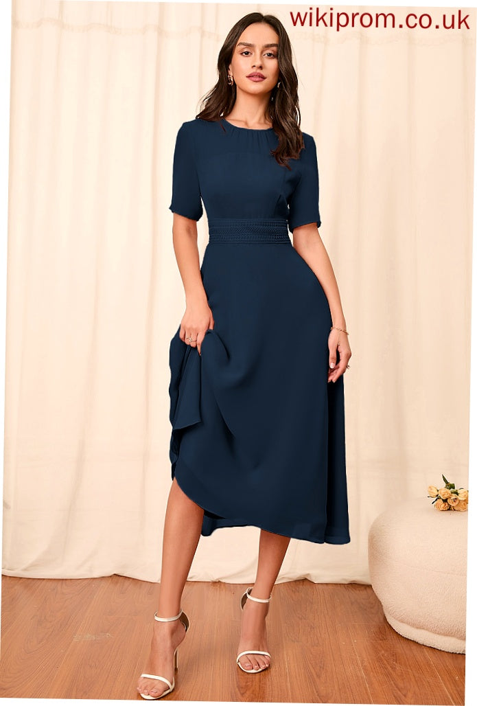 Sleeves Knee-Length A-Line Silhouette Straps Length Fabric Sleeve Deja Bridesmaid Dresses