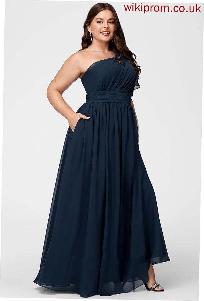 A-Line Embellishment Fabric Floor-Length Neckline Length One-Shoulder Ruffle Silhouette Nia Bridesmaid Dresses