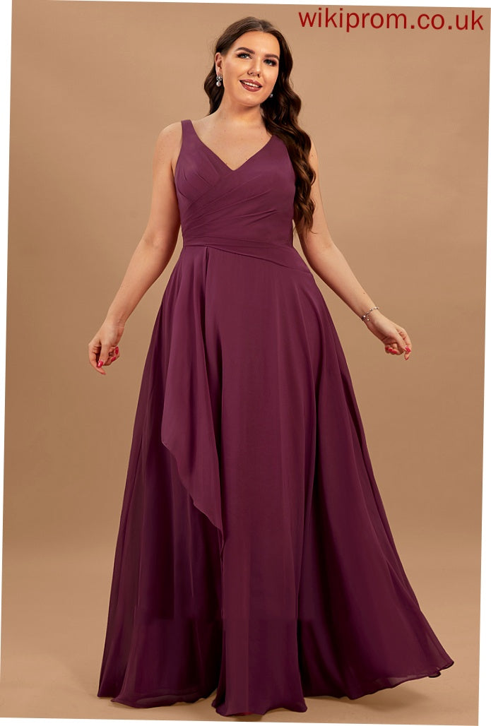 V-neck A-Line Neckline Floor-Length Length Fabric SplitFront Silhouette Embellishment Cara Floor Length Natural Waist Bridesmaid Dresses