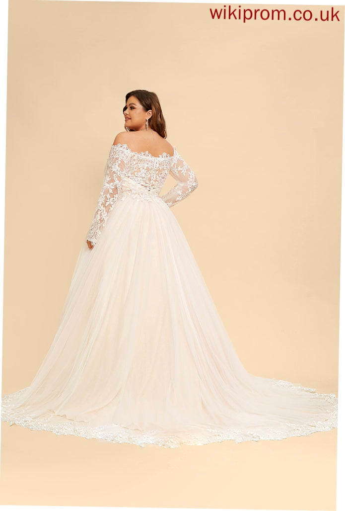 Dress Chapel Train Philippa Off-the-Shoulder Lace Tulle Ball-Gown/Princess Wedding Wedding Dresses