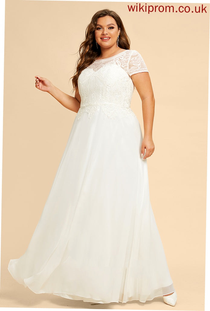 Abbie Lace Scoop With Dress Wedding Dresses Wedding Sequins Floor-Length Chiffon