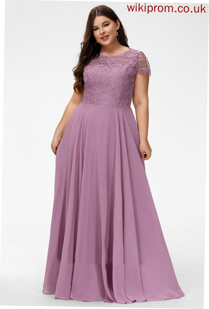 Floor-Length Length Fabric A-Line Neckline Silhouette Straps&Sleeves Lace Scoop Serenity Natural Waist Spaghetti Staps Bridesmaid Dresses