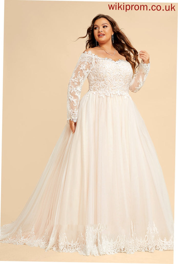 Dress Chapel Train Philippa Off-the-Shoulder Lace Tulle Ball-Gown/Princess Wedding Wedding Dresses