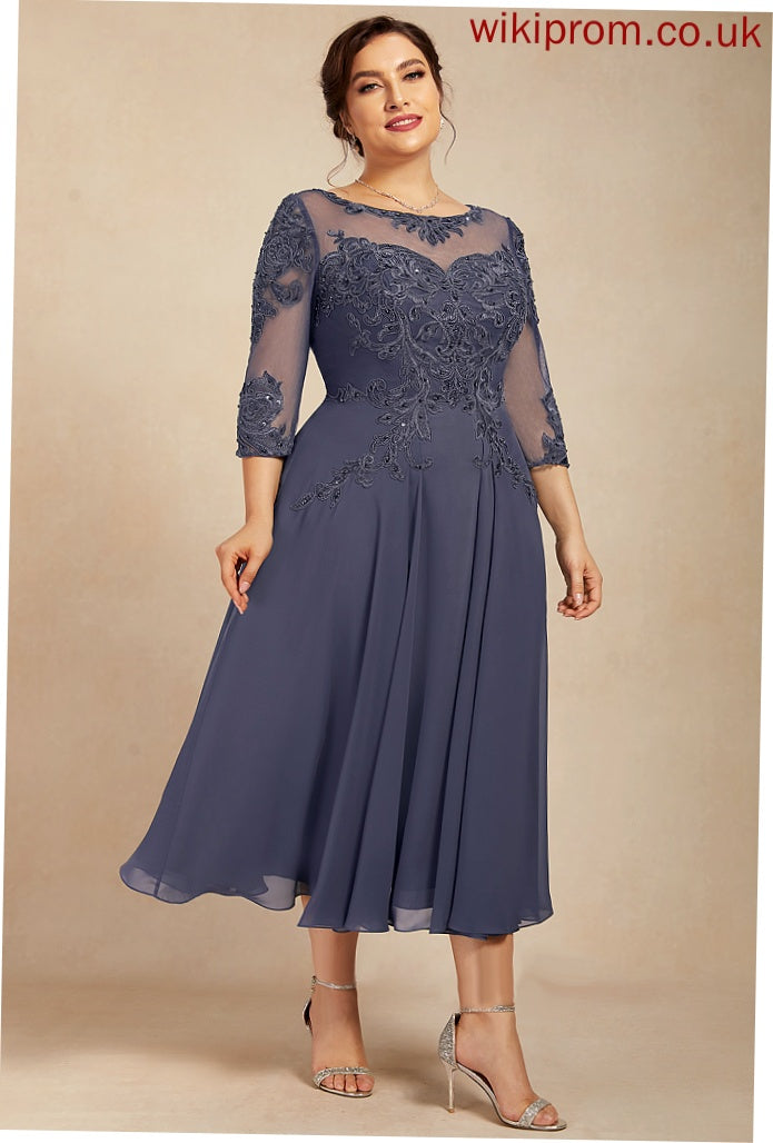 Formal Dresses Lace A-line Round Dresses Chiffon Jada Neck