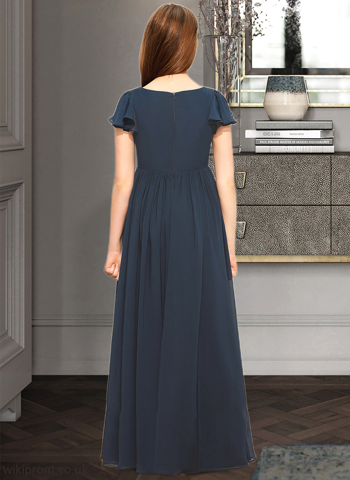 Patti A-LineScoopNeckFloor-LengthChiffonJuniorBridesmaidDress#253684 SWKP0013478