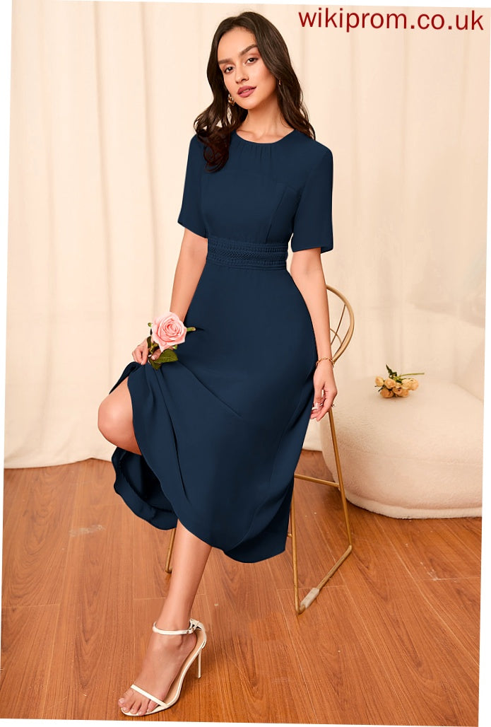 Sleeves Knee-Length A-Line Silhouette Straps Length Fabric Sleeve Deja Bridesmaid Dresses