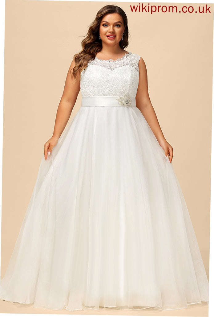 Ball-Gown/Princess Dress Sweep Organza Beading Wedding Lace Jaiden Satin With Wedding Dresses Train Sequins