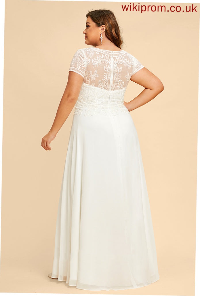 Abbie Lace Scoop With Dress Wedding Dresses Wedding Sequins Floor-Length Chiffon