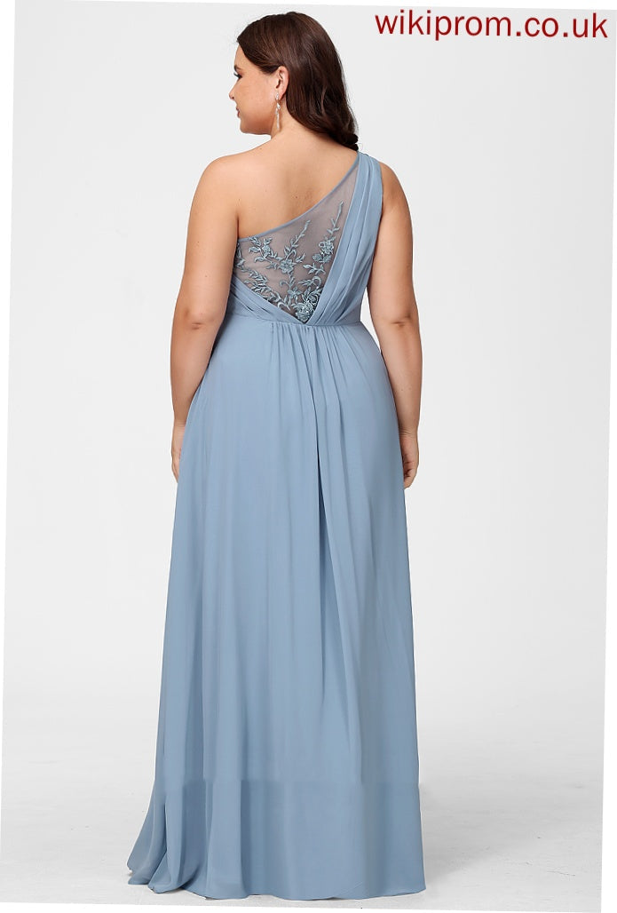 Neckline Floor-Length Silhouette A-Line Lace Length Fabric One-Shoulder Sequins Embellishment Cheyenne Bridesmaid Dresses