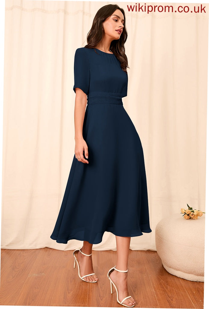 Sleeves Knee-Length A-Line Silhouette Straps Length Fabric Sleeve Deja Bridesmaid Dresses