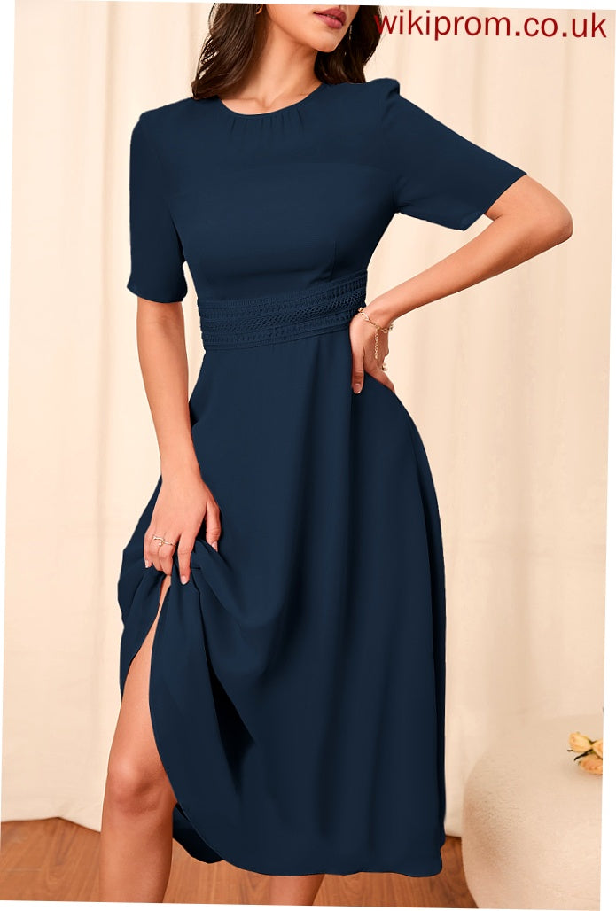 Sleeves Knee-Length A-Line Silhouette Straps Length Fabric Sleeve Deja Bridesmaid Dresses