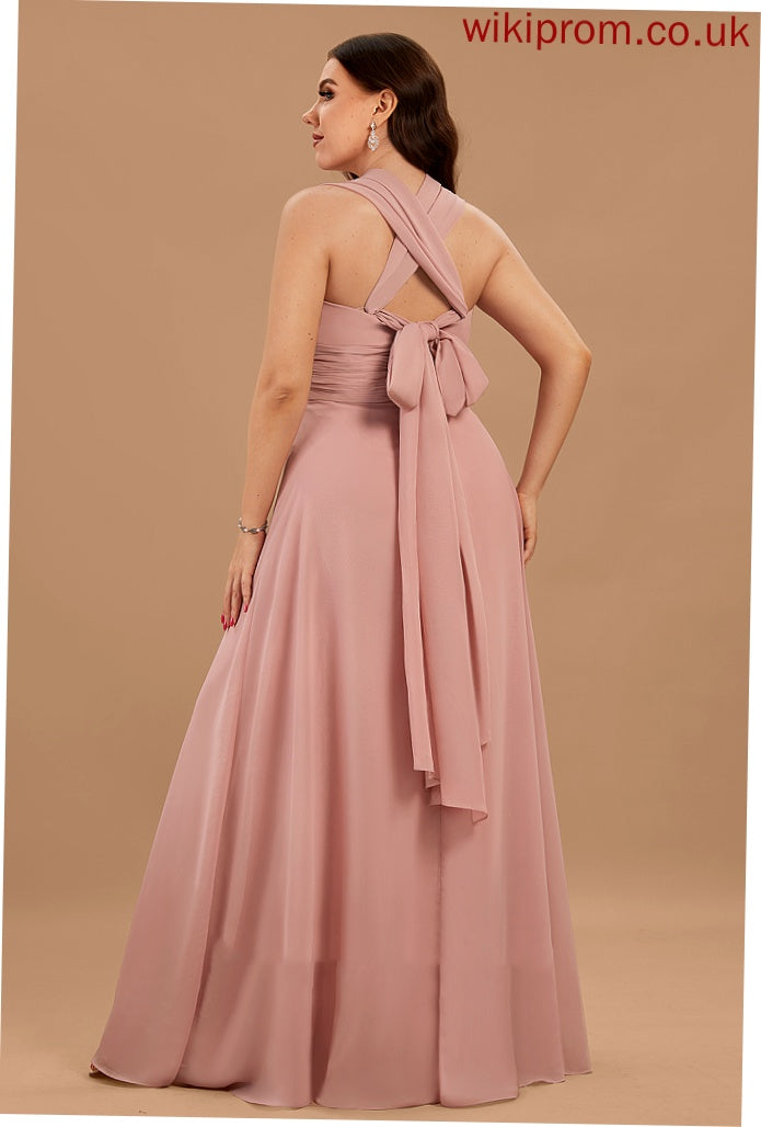 Shoulder Formal Dresses Halter V-Neck Eileen One Dresses A-line Chiffon