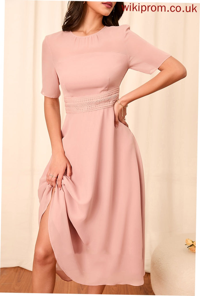 Sleeves Knee-Length A-Line Silhouette Straps Length Fabric Sleeve Deja Bridesmaid Dresses