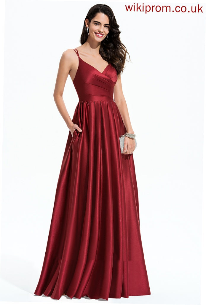 Formal Dresses Dresses A-line Satin Kathleen V-Neck