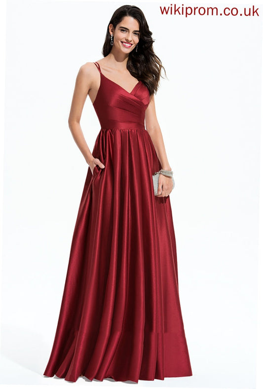 Formal Dresses Dresses A-line Satin Kathleen V-Neck