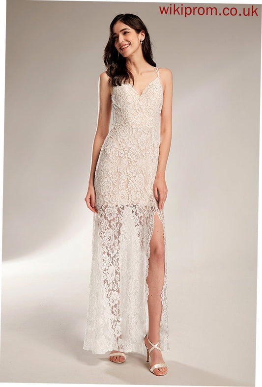 Millie Dress Wedding Wedding Dresses Sheath/Column Floor-Length Lace V-neck