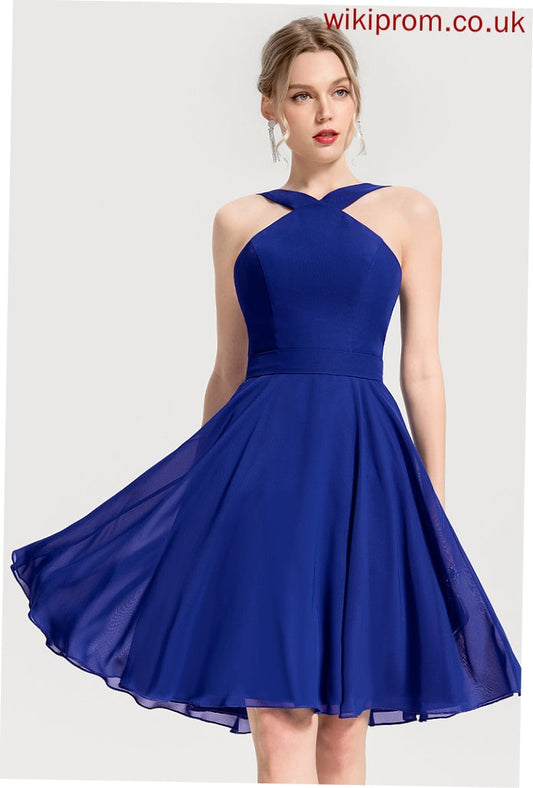 Dress Cocktail Elizabeth Knee-Length V-neck A-Line Cocktail Dresses Chiffon