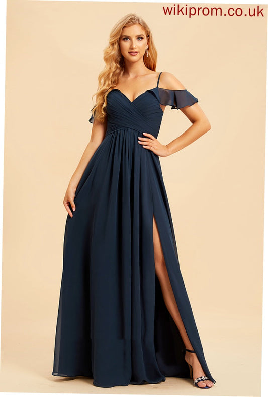 Neckline Embellishment Silhouette SplitFront Floor-Length Length A-Line Fabric V-neck Lexi Bridesmaid Dresses