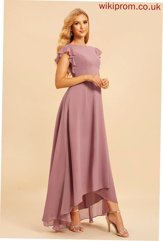 Ruffle Fabric Asymmetrical Neckline ScoopNeck Embellishment Length A-Line Silhouette Patricia A-Line/Princess Floor Length Bridesmaid Dresses