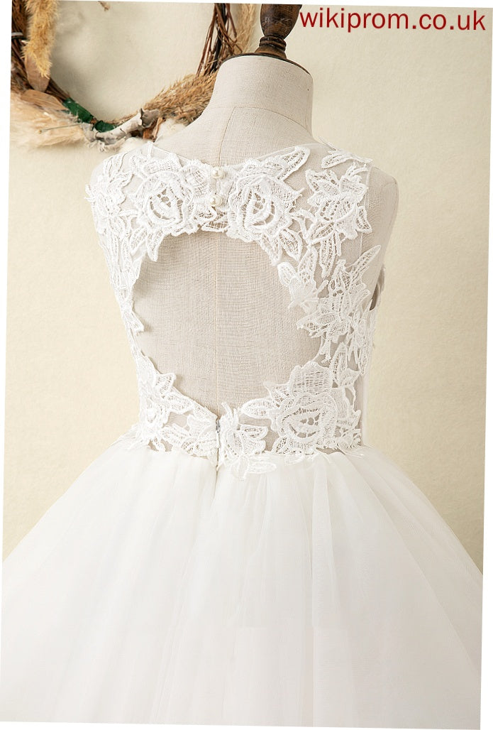 Neck - Dress Scoop Tulle/Lace Helen Sleeveless Girl A-Line Flower Girl Dresses Flower Knee-length