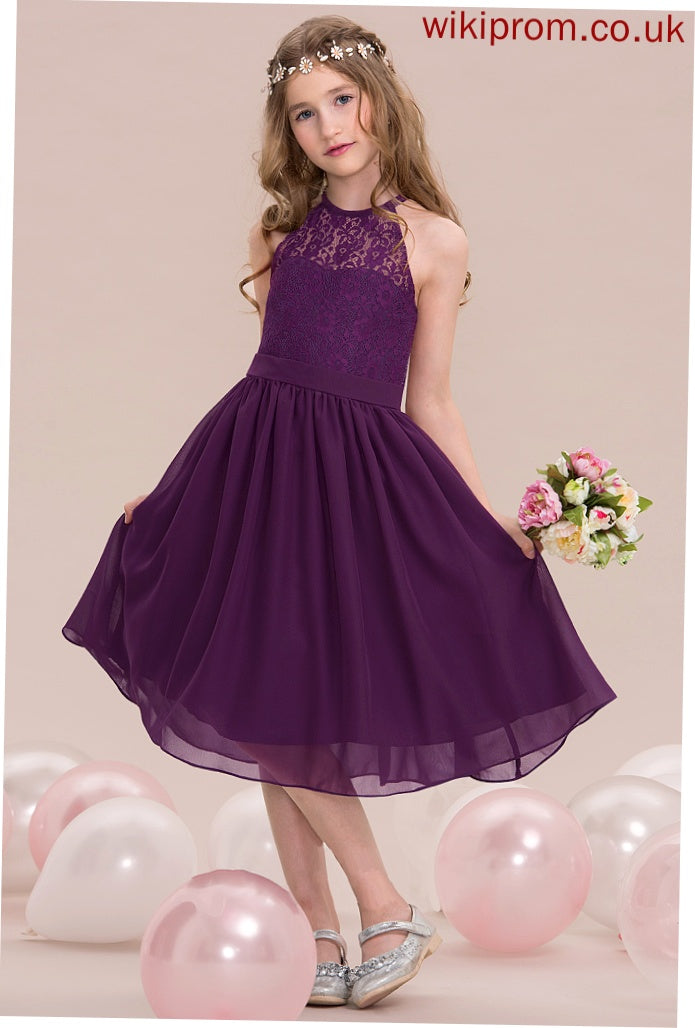 Jayda Chiffon A-Line Junior Bridesmaid Dresses Knee-Length Neck Scoop