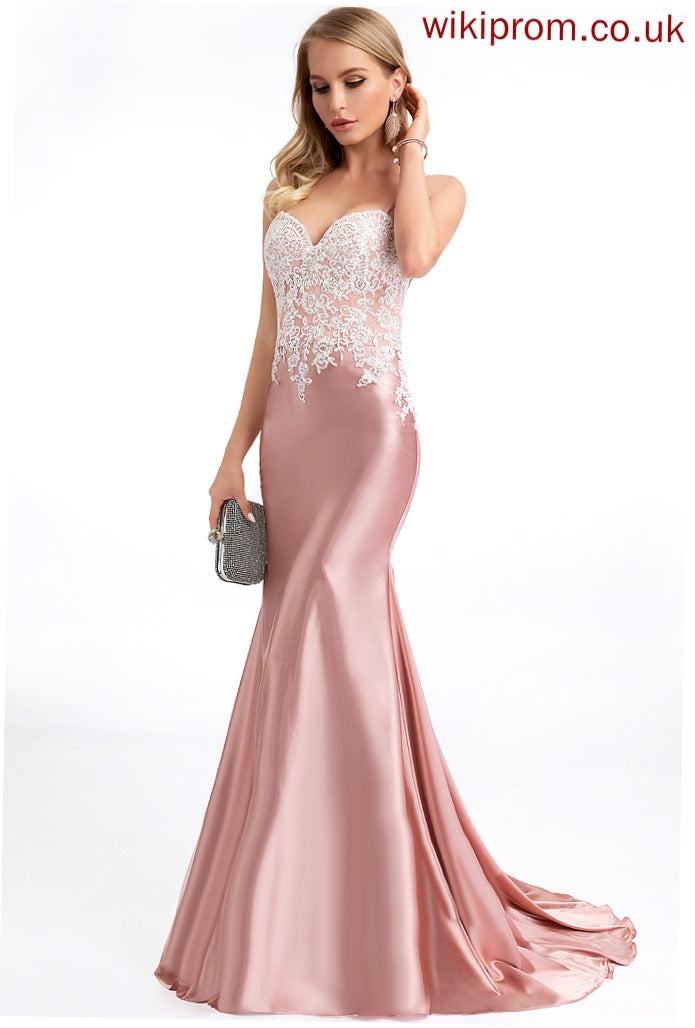 Hanna Prom Dresses Sweetheart Satin Trumpet/Mermaid Sweep Train