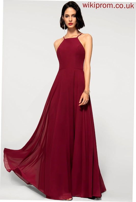 A-Line Fabric Length Silhouette Neckline Straps&Sleeves Scoop Floor-Length Square Phyllis Velvet Floor Length Bridesmaid Dresses