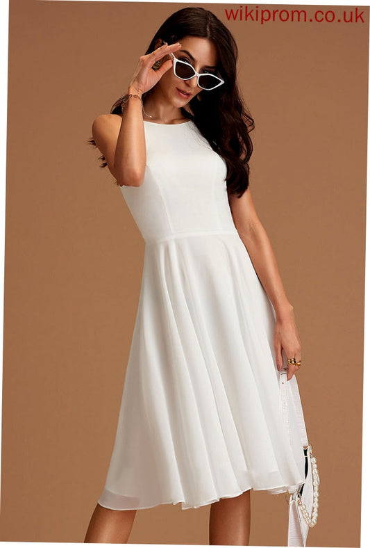 Chiffon Neck Round Formal Dresses Mariah A-line Dresses