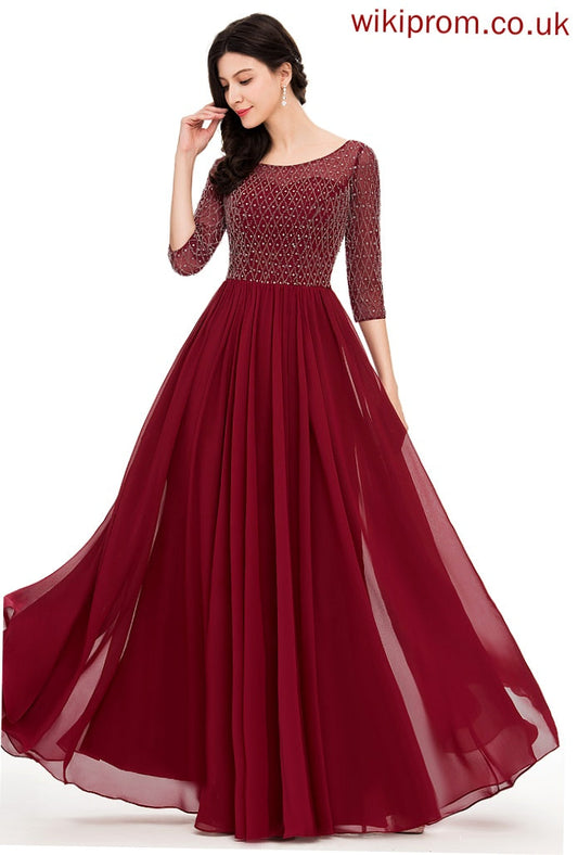 Beading Prom Dresses Sequins With Susanna Floor-Length A-Line Scoop Chiffon