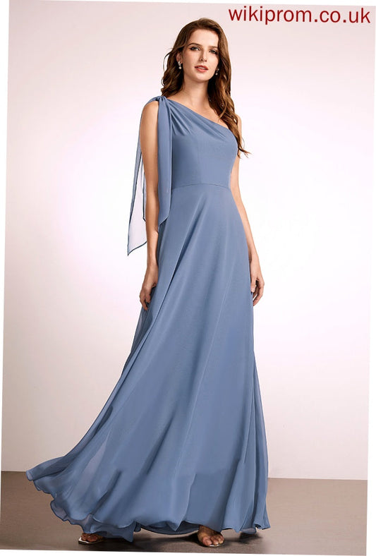 One-Shoulder Embellishment Floor-Length Length Bow(s) Neckline Fabric A-Line Silhouette Laurel Bridesmaid Dresses