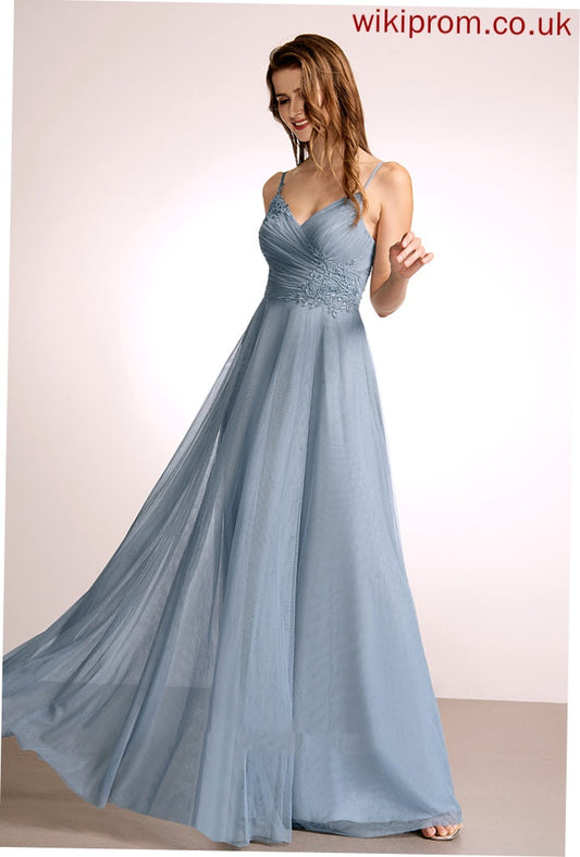 A-Line Fabric Embellishment Floor-Length Silhouette Neckline Lace V-neck Length Lilyana A-Line/Princess Floor Length Bridesmaid Dresses