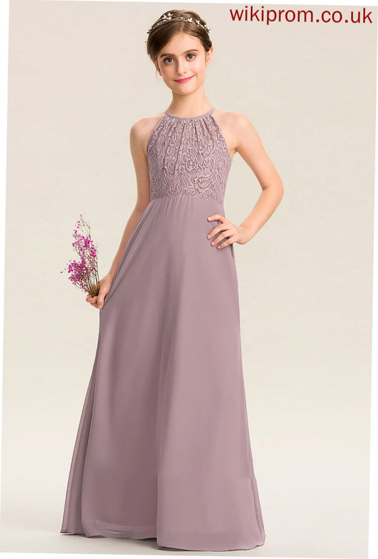 Kirsten A-LineScoopNeckFloor-LengthChiffonLaceJuniorBridesmaidDressWithRuffle#173272 Junior Bridesmaid Dresses