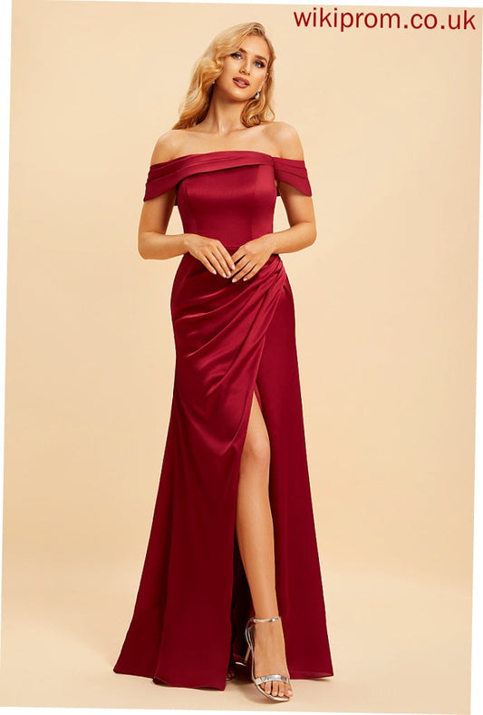 Neckline Length Silhouette A-Line Embellishment Off-the-Shoulder SplitFront Floor-Length Fabric Edith A-Line/Princess Natural Waist Bridesmaid Dresses