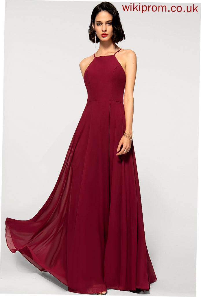 Heidi Scoop Square Prom Dresses Floor-Length A-Line Chiffon