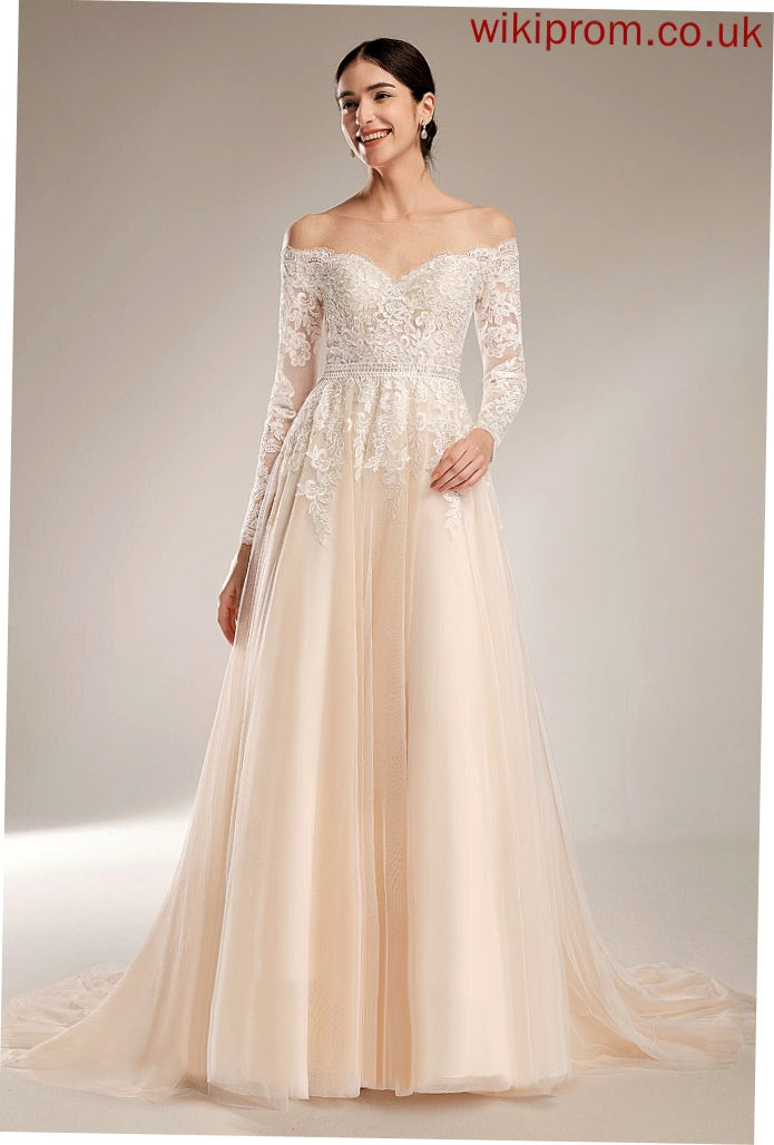 Ida Lace Wedding Wedding Dresses Train Chapel Dress Sequins With Illusion Ball-Gown/Princess Tulle