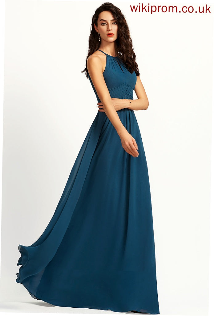 Neckline A-Line Embellishment ScoopNeck Length Floor-Length Fabric Silhouette Ruffle Jamya V-Neck Floor Length Bridesmaid Dresses