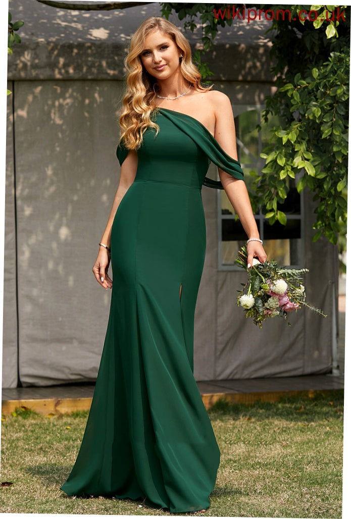 Silhouette Neckline One-Shoulder Fabric Floor-Length Trumpet/Mermaid Length SplitFront Embellishment Kristin A-Line/Princess V-Neck Bridesmaid Dresses