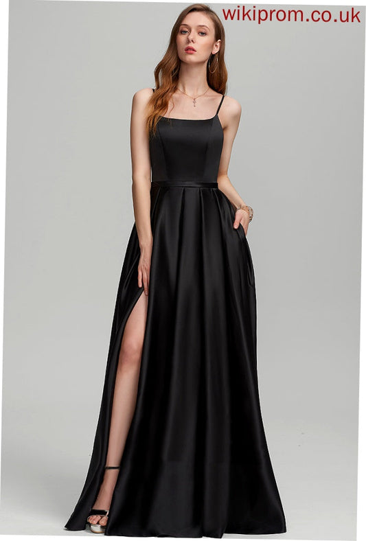 Length Satin Neckline Floor-Length Fabric Straps&Sleeves Square A-Line Silhouette Sofia Bridesmaid Dresses