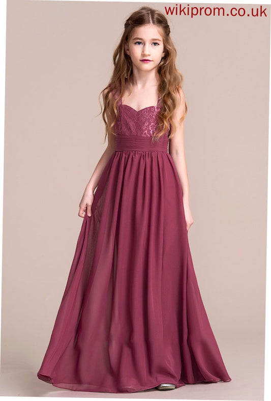 Louisa Junior Bridesmaid Dresses Chiffon With Floor-Length A-Line Sweetheart Ruffle