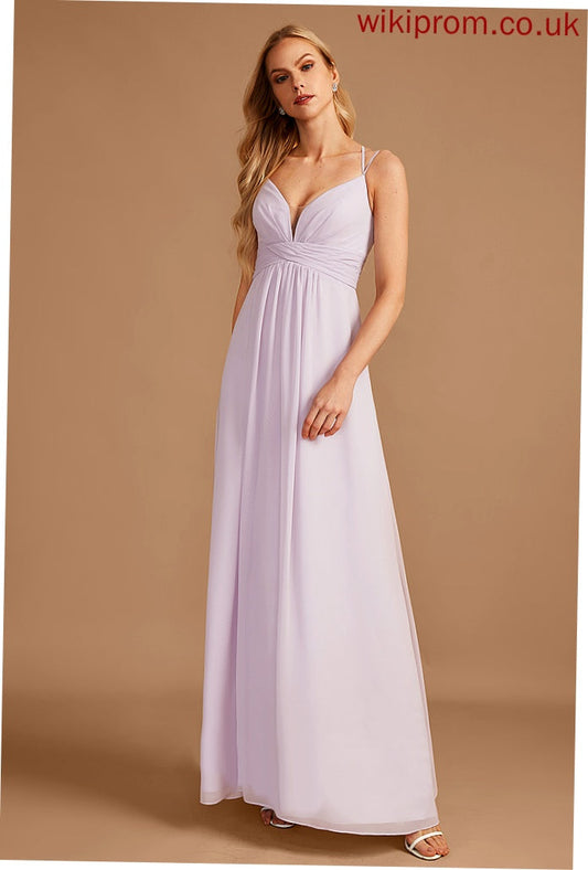 Silhouette V-neck Length Ruffle Neckline Fabric Embellishment A-Line Floor-Length Briley A-Line/Princess Scoop Bridesmaid Dresses