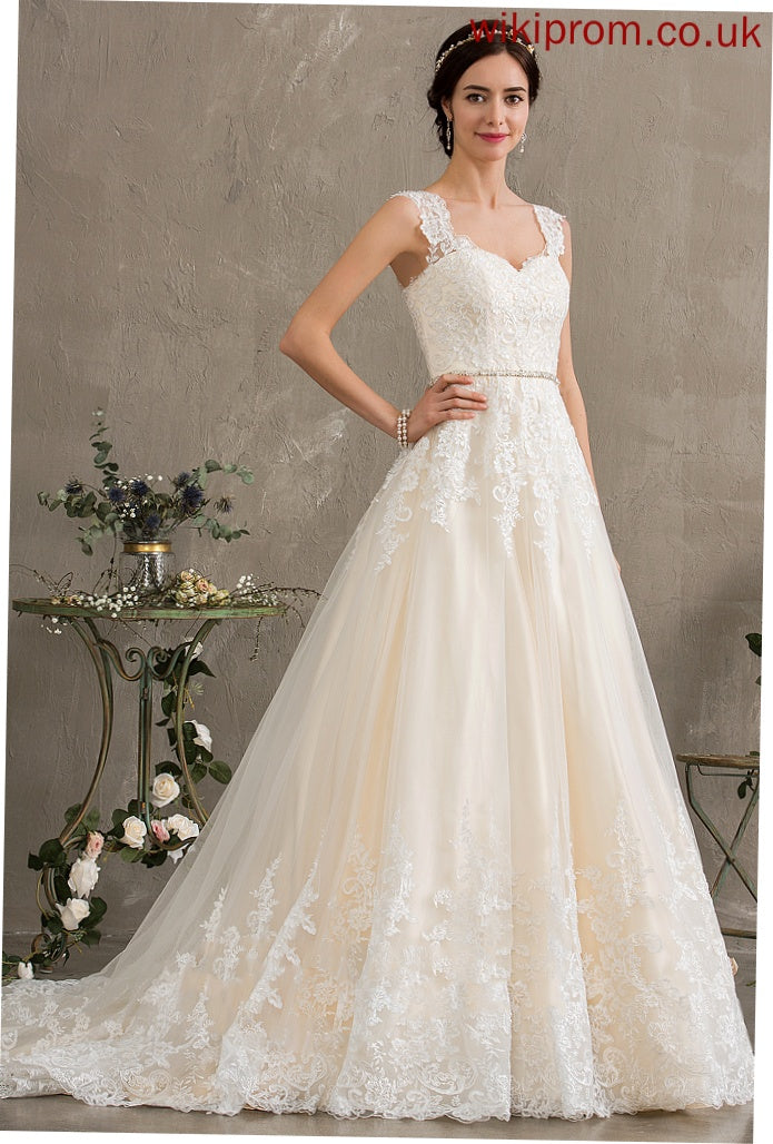 Train Court Beading Dress Sweetheart With Ball-Gown/Princess Tulle Nicola Lace Wedding Dresses Wedding Sequins