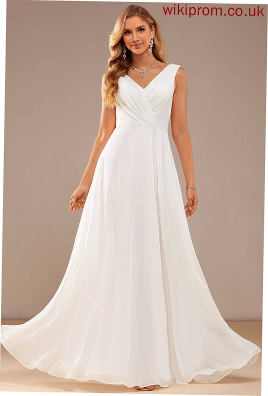 Dress Jaida V-neck Lace Wedding Dresses Floor-Length A-Line Wedding Chiffon