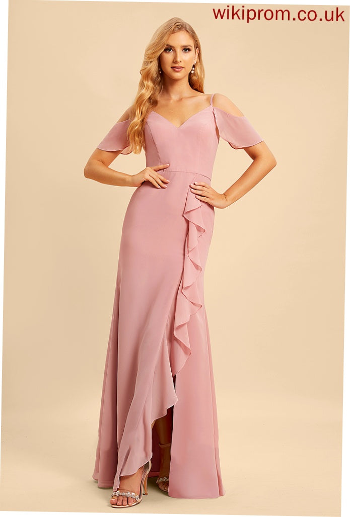 Fabric Length Embellishment Neckline Floor-Length Ruffle A-Line V-neck SplitFront Silhouette Jessie Bridesmaid Dresses